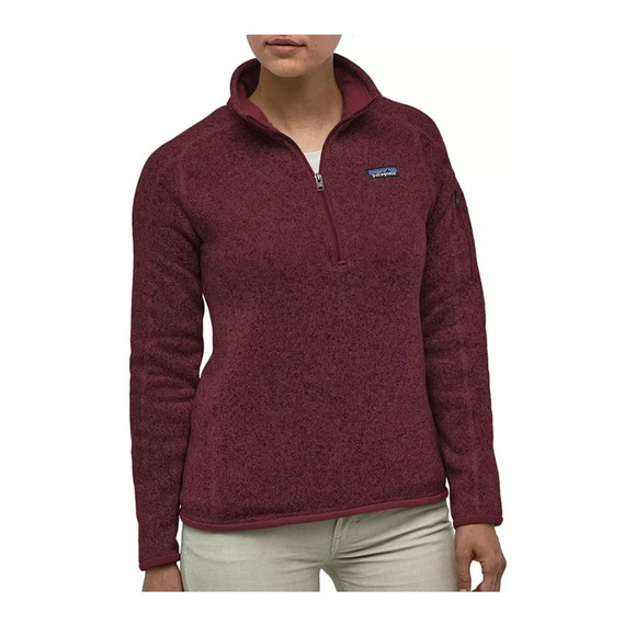Patagonia Women's XS Better Sweater 1/4 Zip Pullover Chicory Dark Red NWT - Picture 7 of 11